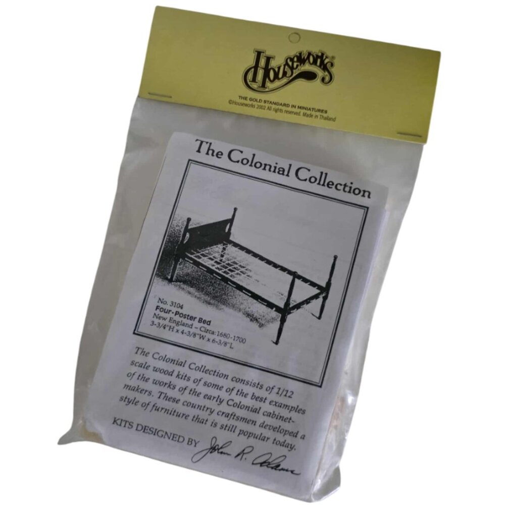 NWT The Colonial Collection Four-Poster Bed Dollhouse Miniature Kit